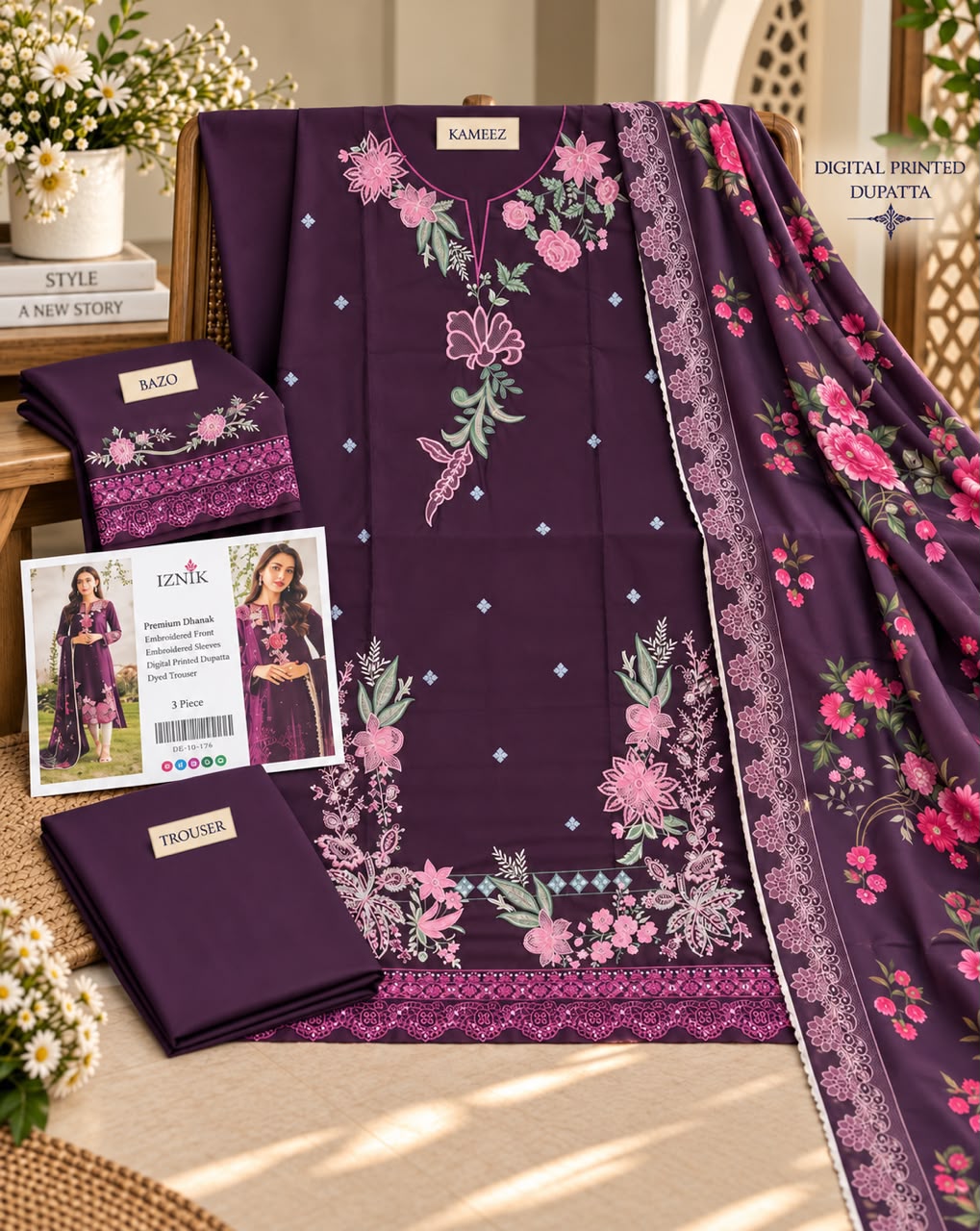 Mix Brand Luxury Dhanak Emb 3PC Winter Collection 2026