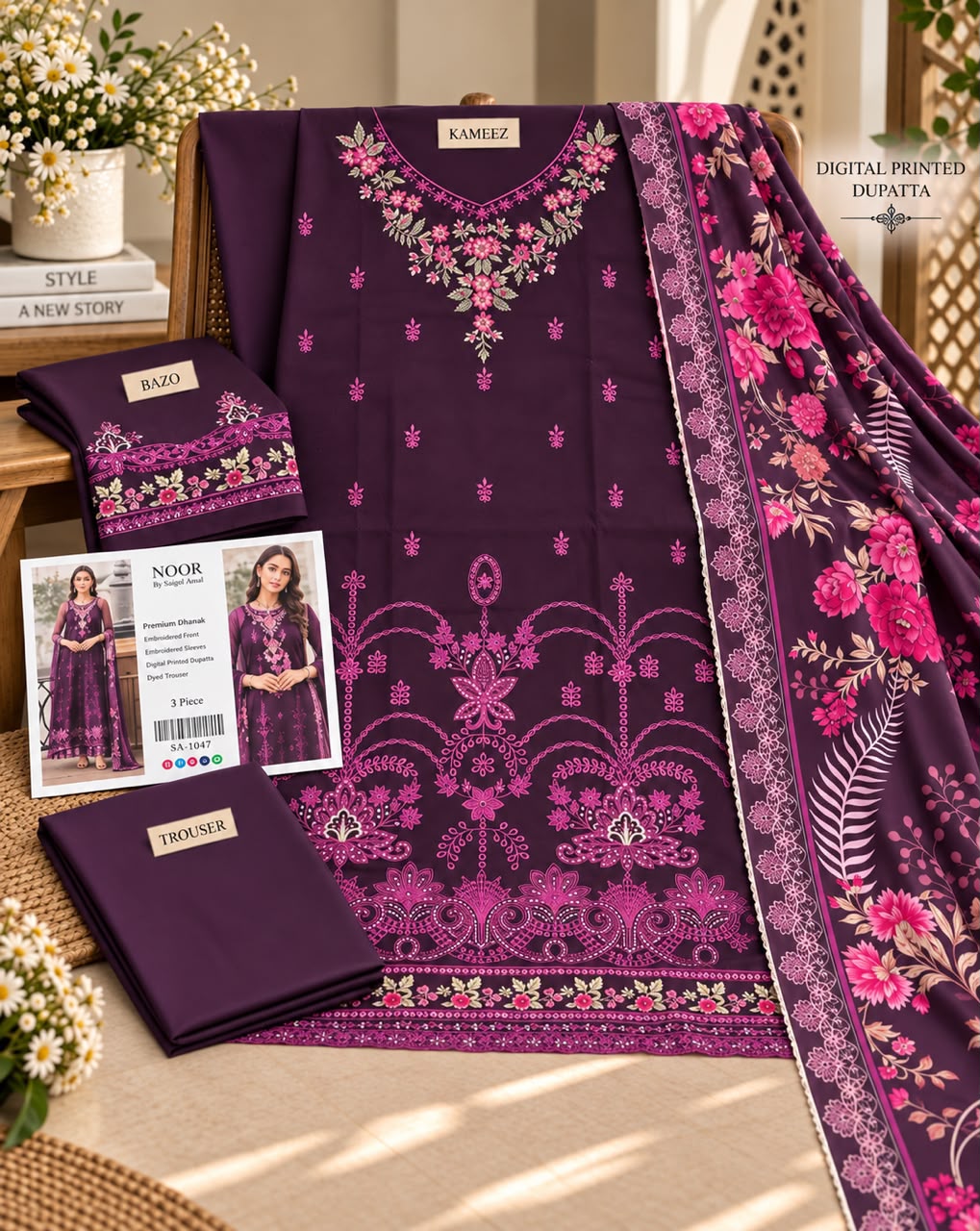 Mix Brand Luxury Dhanak Emb 3PC Winter Collection 2026