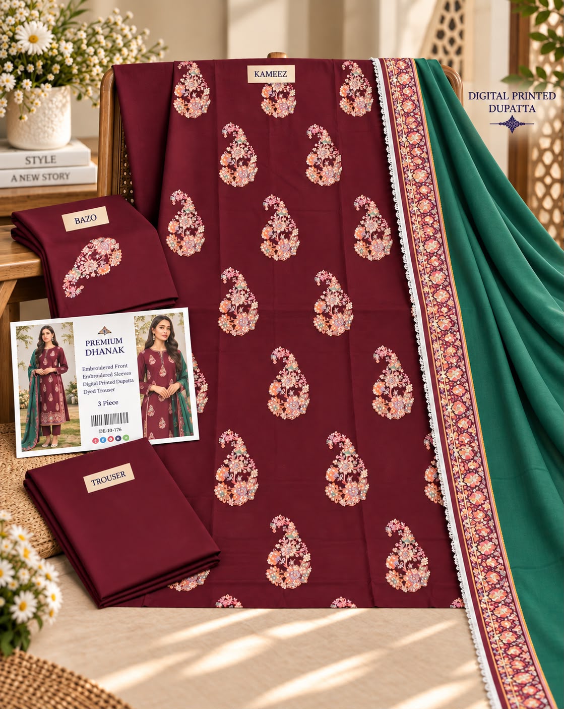 Mix Brand Luxury Dhanak Emb 3PC Winter Collection 2026