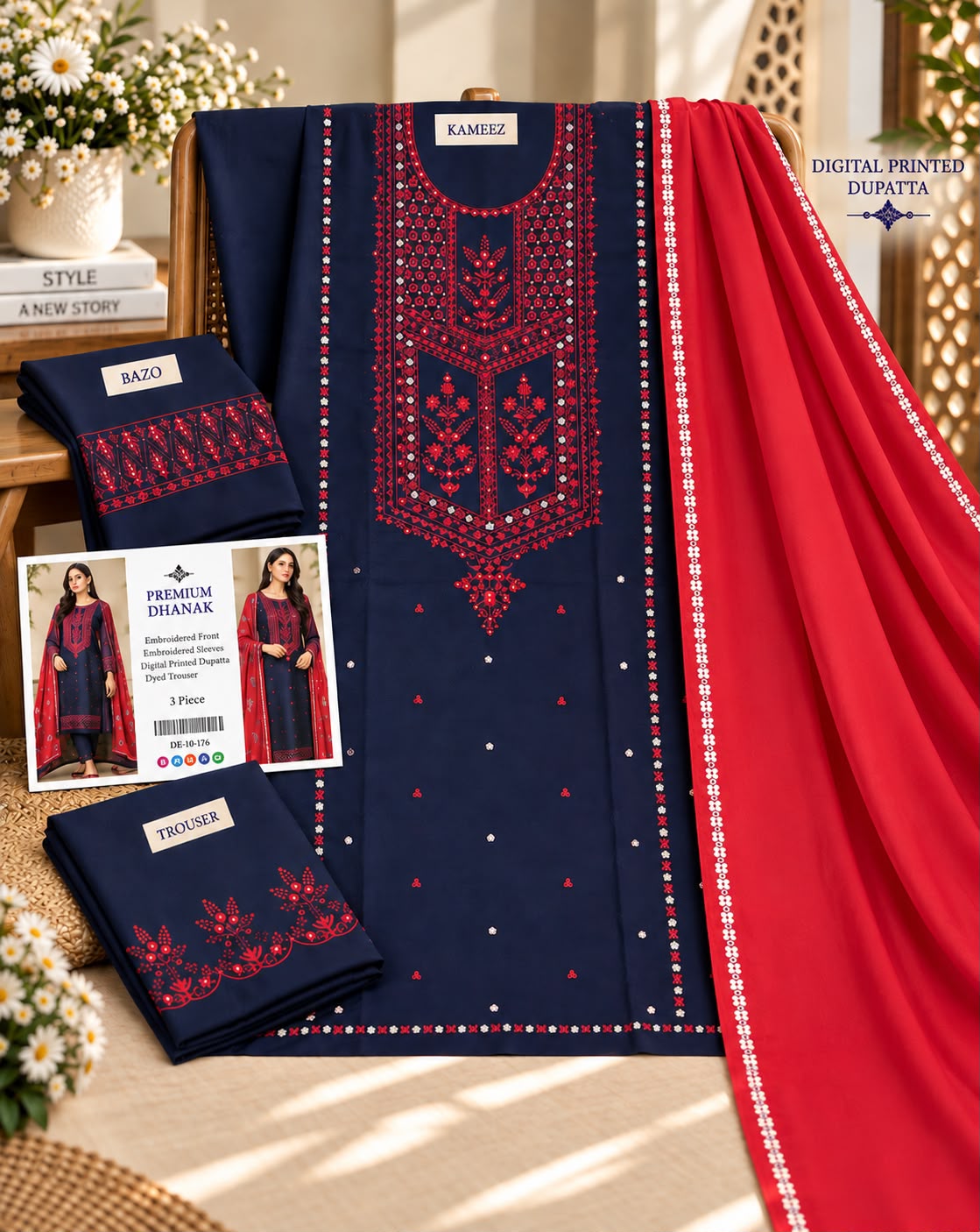 Mix Brand Luxury Dhanak Emb 3PC Winter Collection 2026