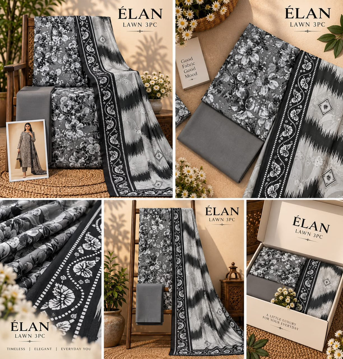 Elaan Premium Lawn 3PC Collection 2026