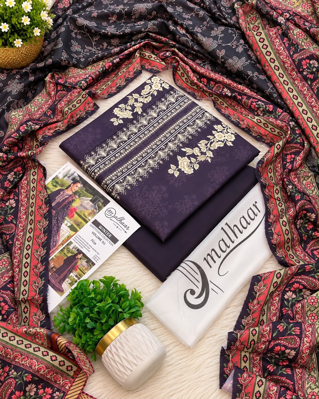 Malhaar Premium Printed Linen 4PC Winter Collection 2026-27