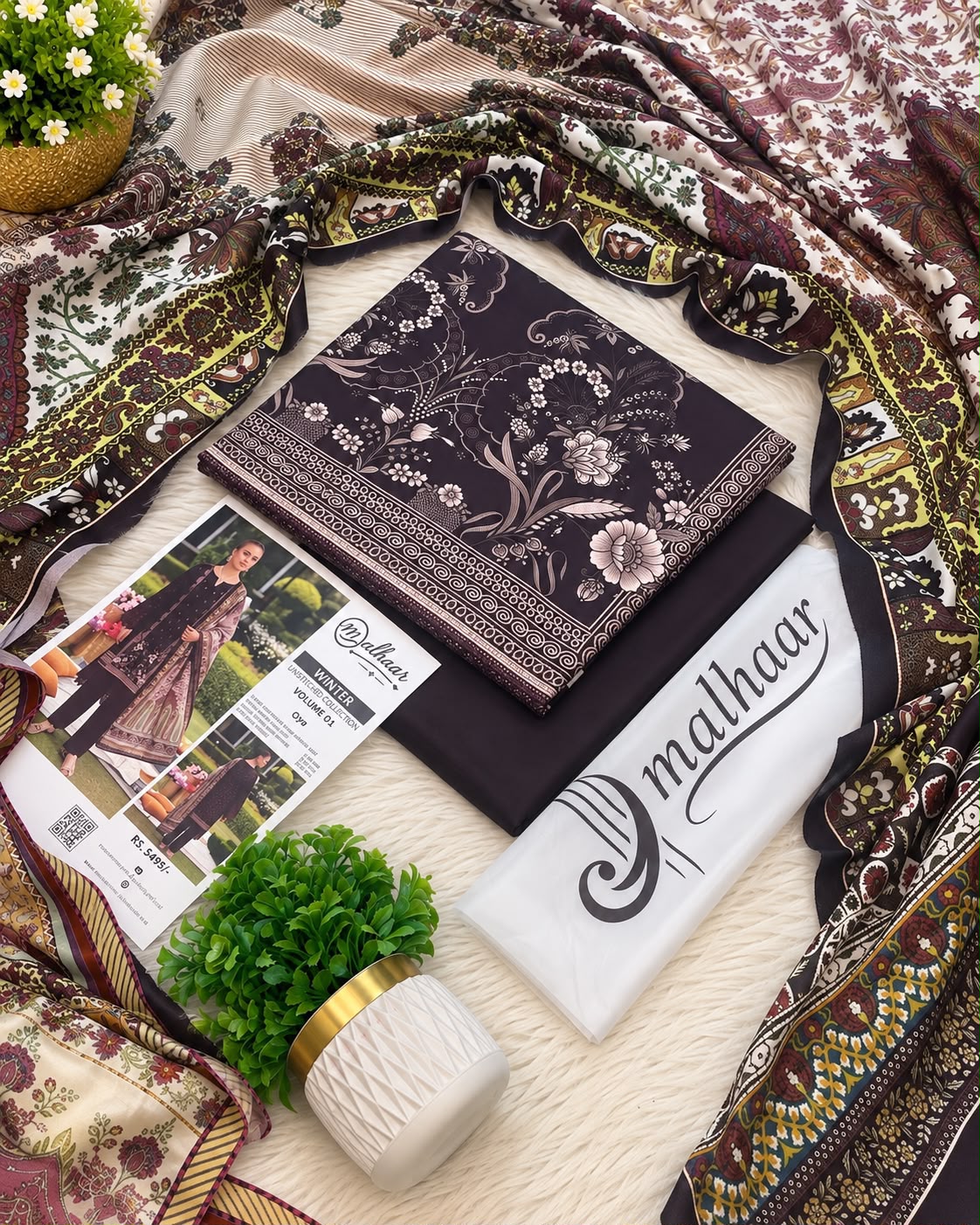 Malhaar Premium Printed Linen 4PC Winter Collection 2026-27