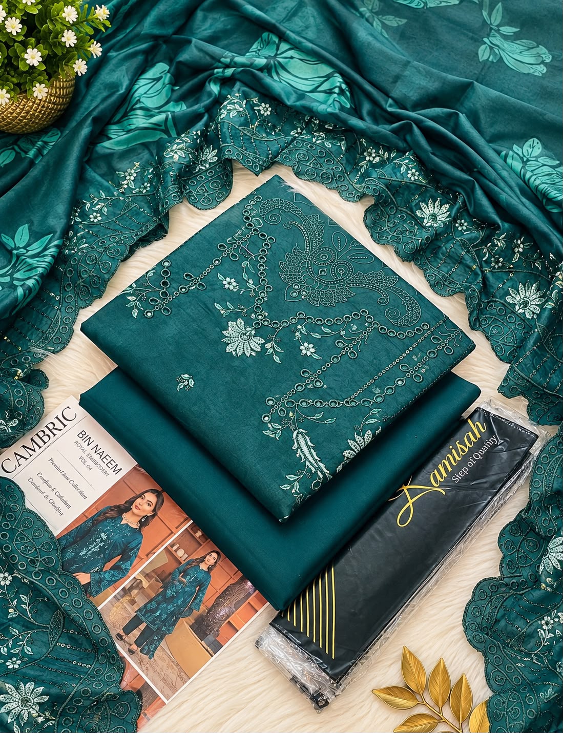 Lamisah Bin Naeem Royal Embroidery Cambric Collection 2026