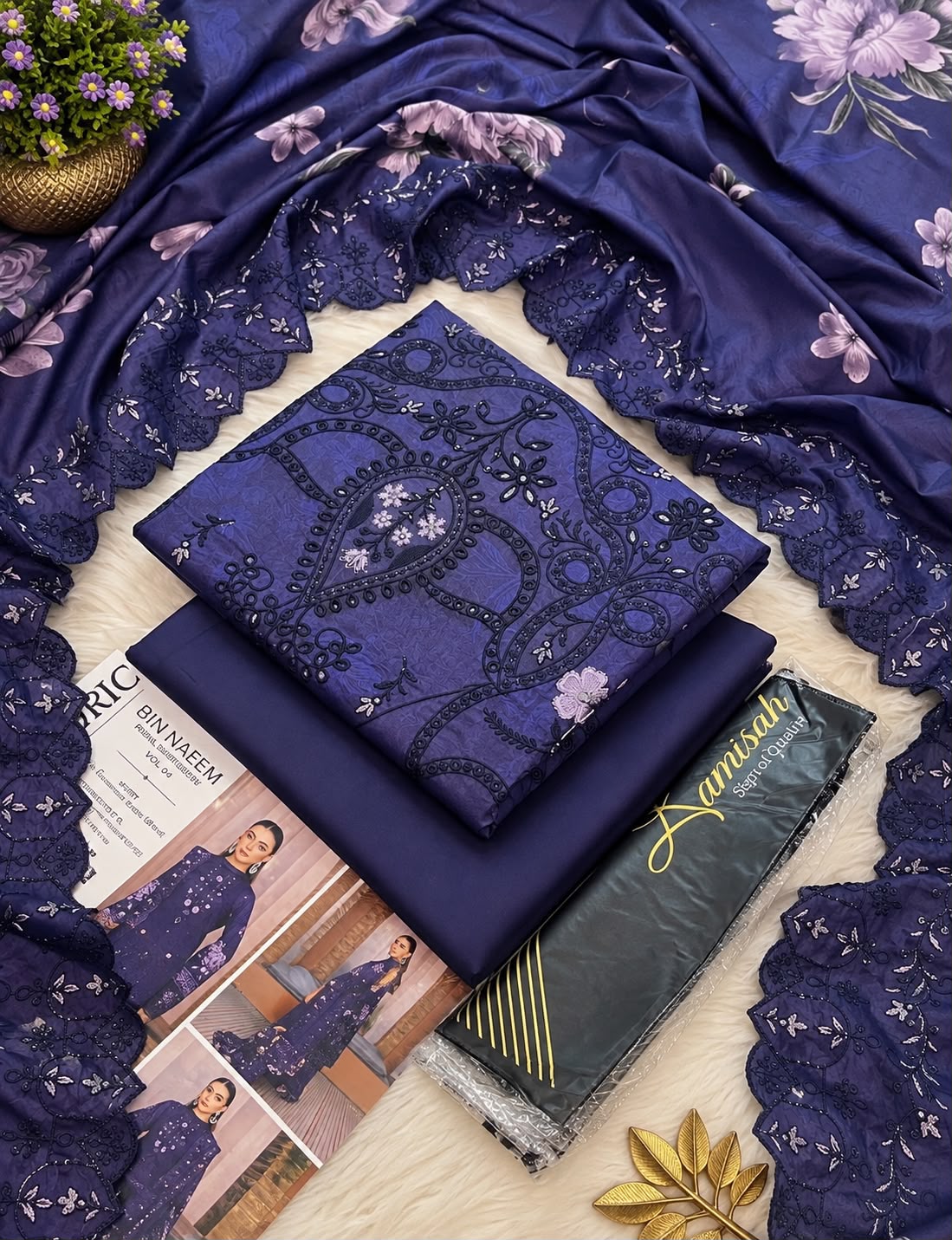Lamisah Bin Naeem Royal Embroidery Cambric Collection 2026