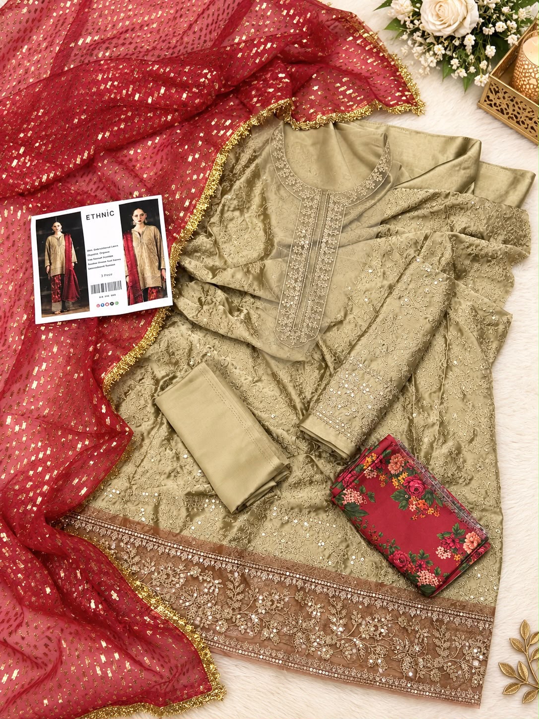Mix Brand Luxury Silk Emb 3PC Vol-5