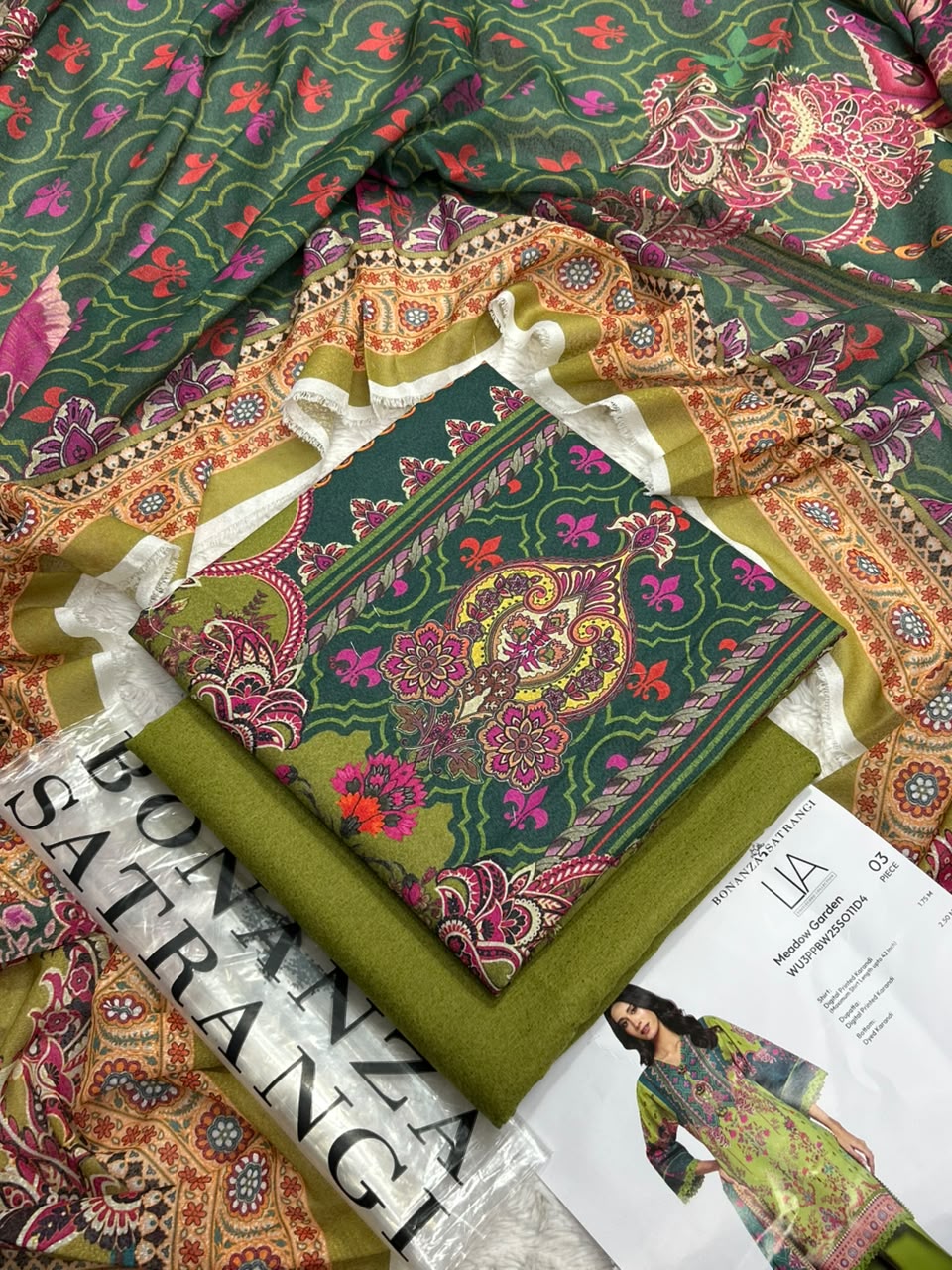 Bonanza Satrangi Printed Karandi 3PC Winter Collection 2026-27