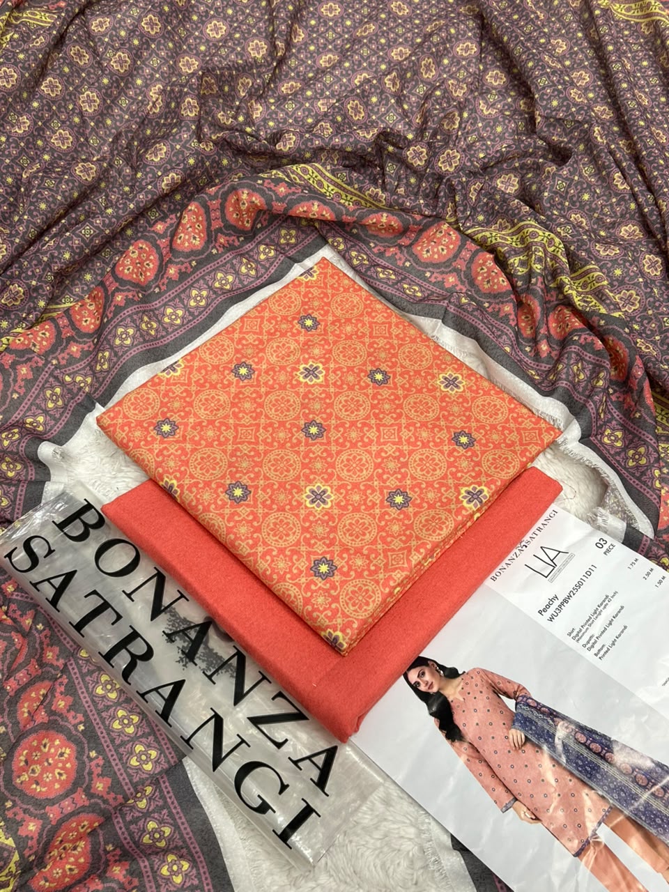 Bonanza Satrangi Printed Karandi 3PC Winter Collection 2026-27