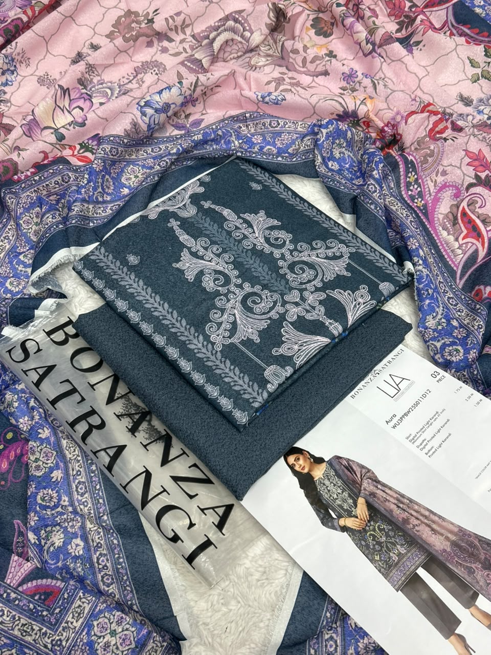 Bonanza Satrangi Printed Karandi 3PC Winter Collection 2026-27