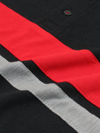 Red Tipping Collar Polo Shirt For Boys Black And Red
