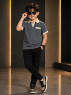 Boys Imported Textured Polo Shirt VP27-C