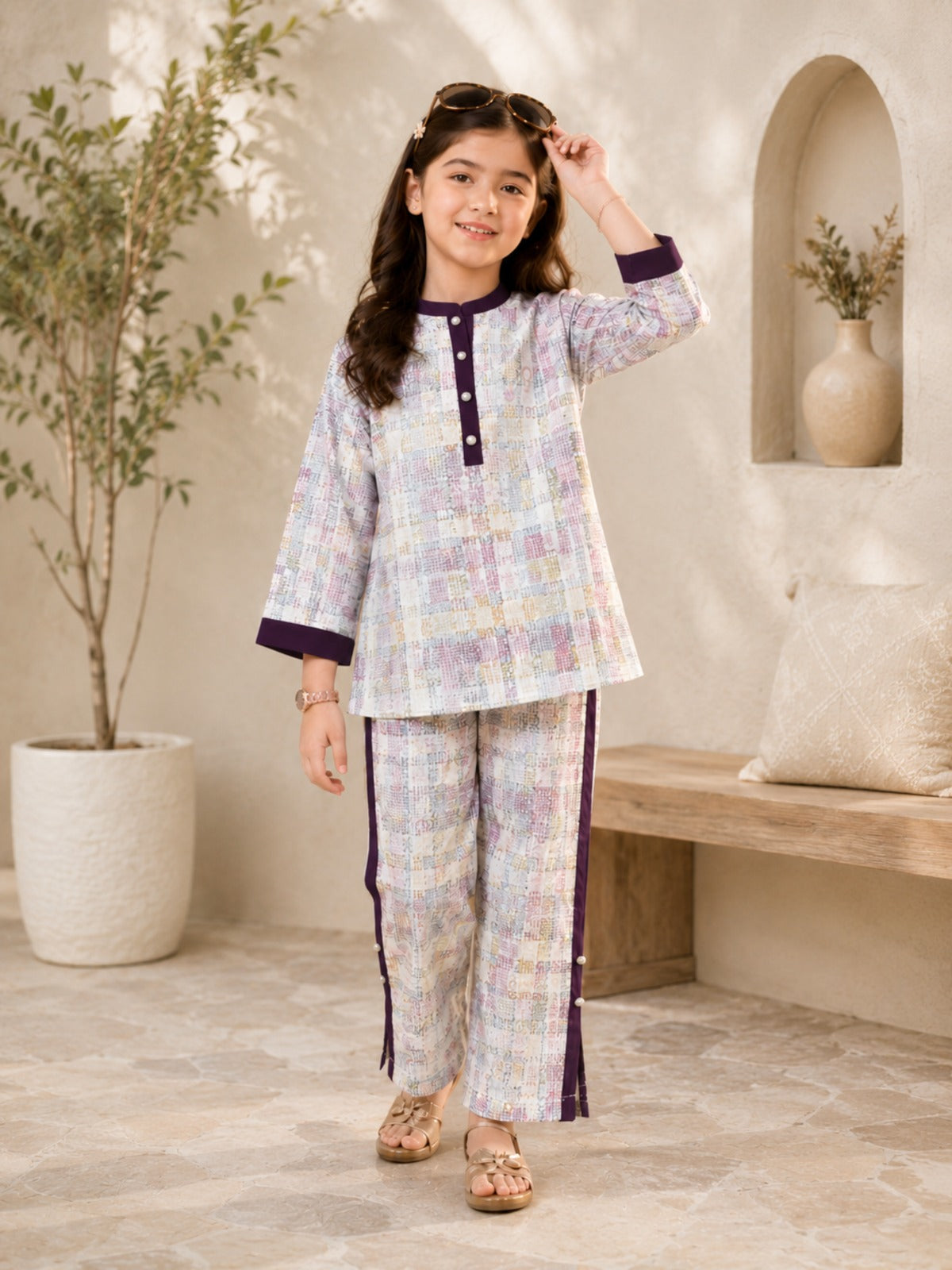 Girls Winter 2Pcs Printed Suit VG167-B