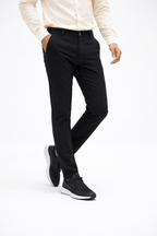 Black Cotton Pant - Smart FitPantGarderobe Clothing