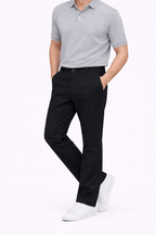 Black Cotton Pant - Straight FitPantGarderobe Clothing