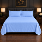 Premium Plain Bedsheet Set - Light Blue