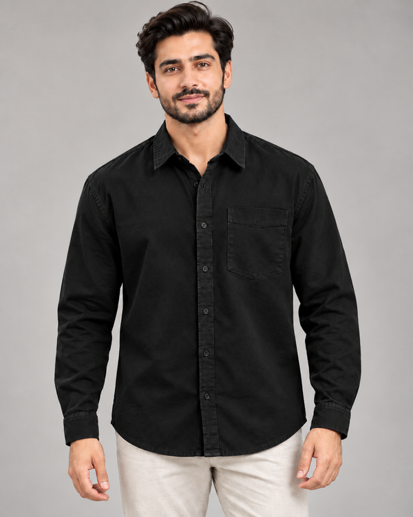 Men's Denim Shirt - Black