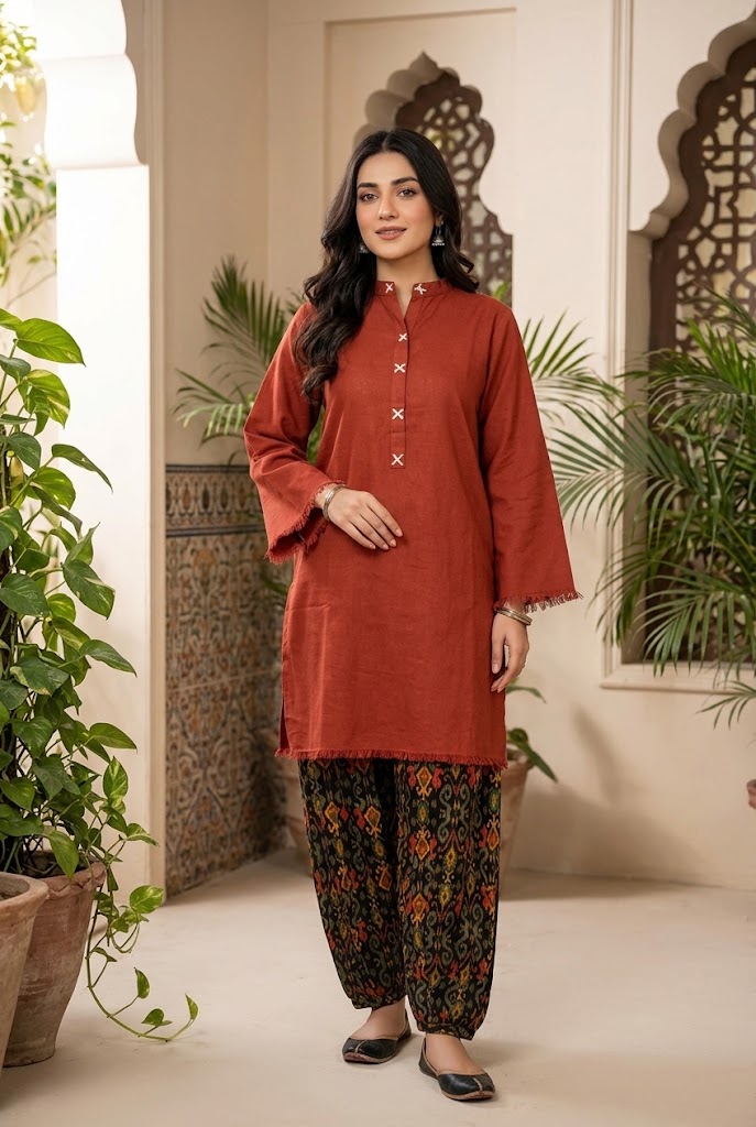 2Pc Stitched print shalwar Suit