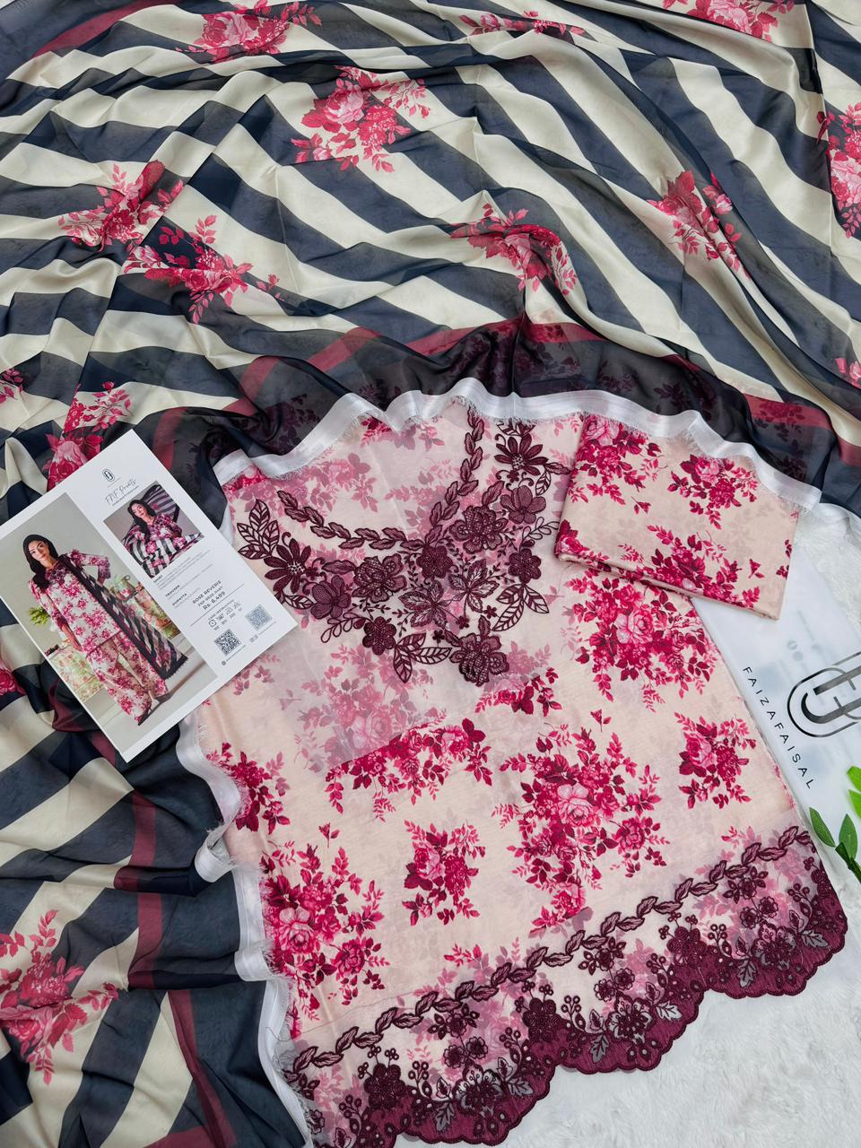 Faiza Faisal FNF Prints Emb Lawn 3PC