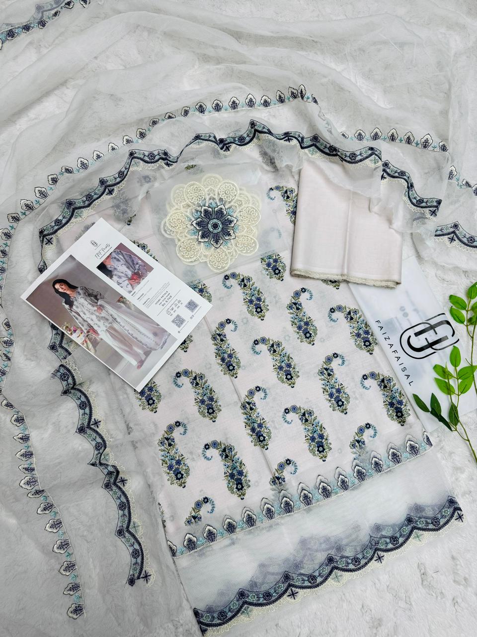 Faiza Faisal FNF Prints Emb Lawn 3PC