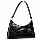 Crocodile Texture Handbag for Women Black - Croc Elegance Bag Pakistan