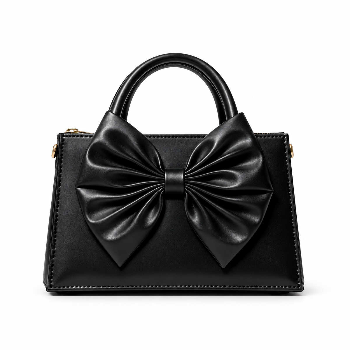 Fleur Bow Black Handbag for Women