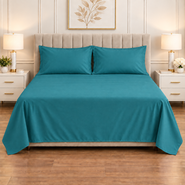 Premium Plain Bedsheet Set - teal