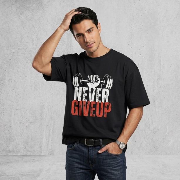 Men’s Oversized T-Shirt Black | Premium Cotton Relaxed Fit