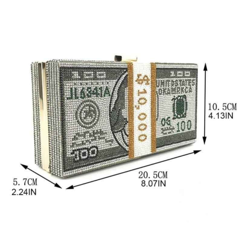 Rich Girl Dollar Clutch - Silver