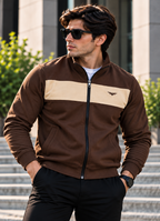 Eternity Men Premium Chest Panel Zipper Brown & Beige
