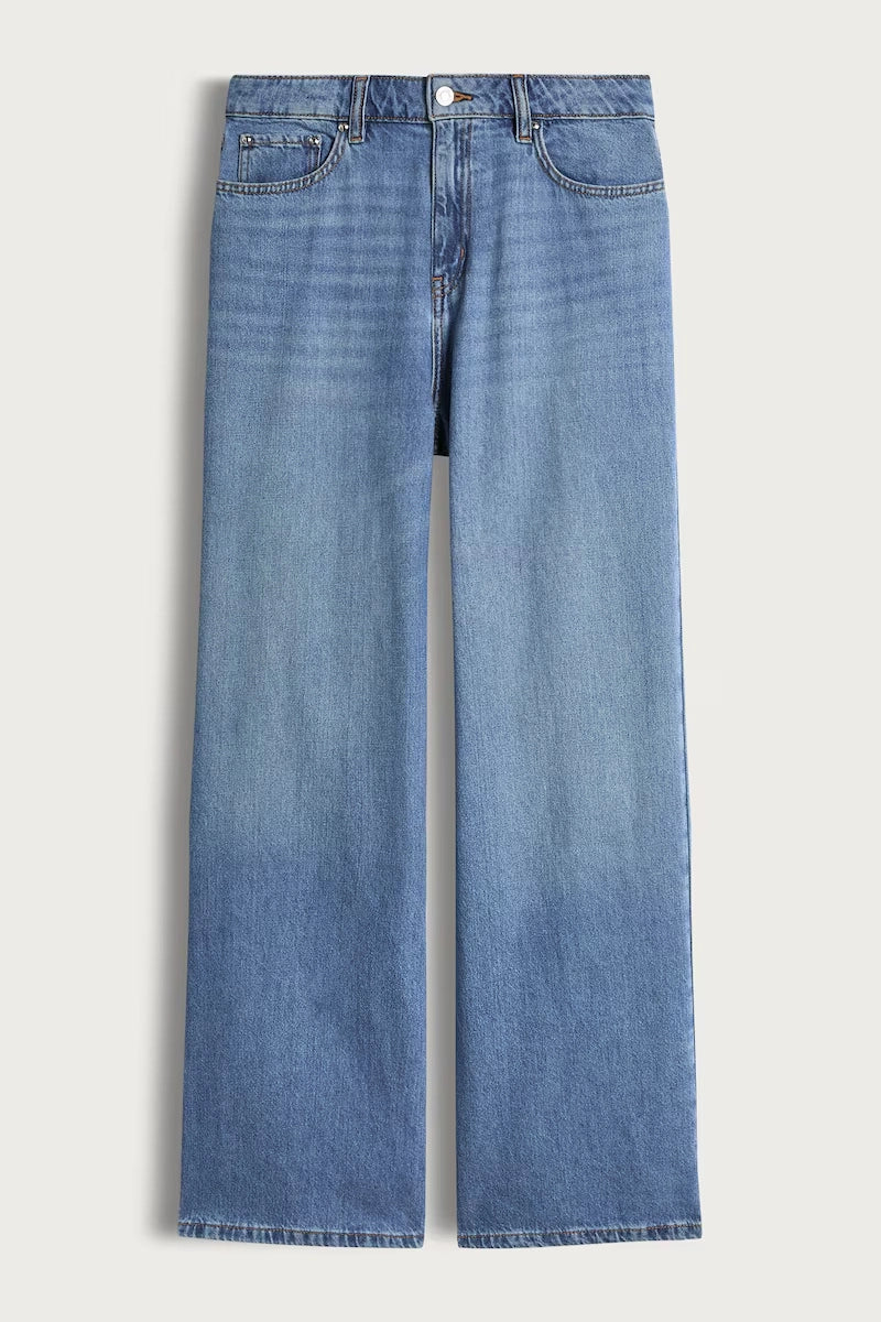 High Rise Wide Leg Jeans - Light Blue
