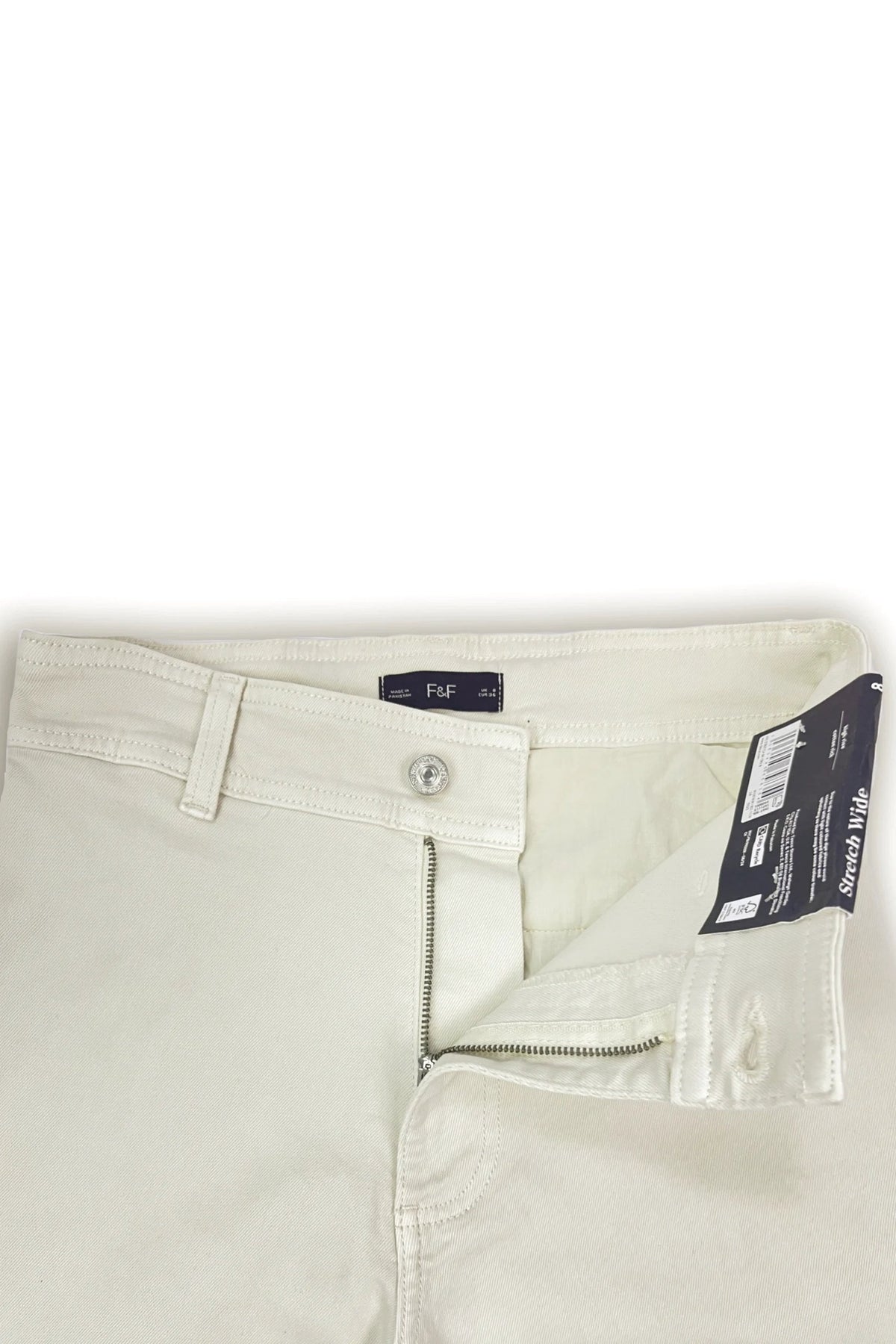 Wide Stretch Cropped Jeans - Off-White