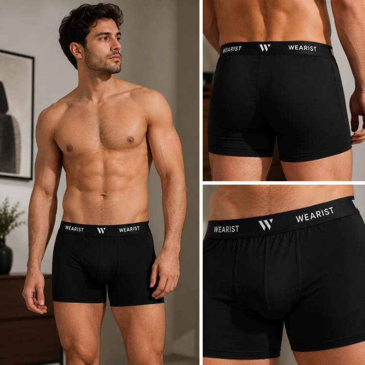 Wearist Premium Cotton Lycra Boxer Briefs Pack of 3