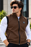 Eternity Men Premium Sleeveless Mock Neck Brown