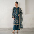 A0331 Unstitched Embroidered Dhanak Suit - 3 Pc