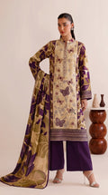 A048 Unstitched Embroidered Khadder Suit - 3 Pc