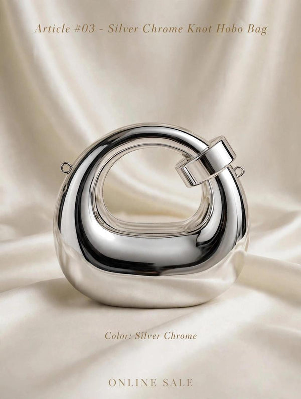 article 03 silver chrome knot hobo bag