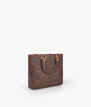 Dark Brown Quilted Mini Tote Bag