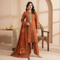 A0334 Unstitched Embroidered Dhanak Suit - 3 Pc