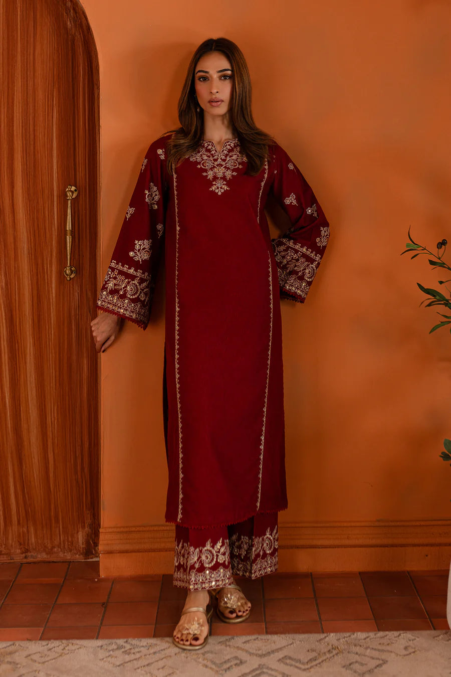 Ashnah 2Pc - Maroon