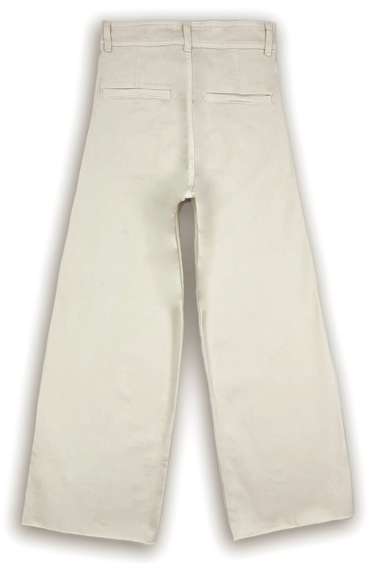 Wide Stretch Cropped Jeans - Off-White