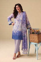 PC - 073 Luxury Printed Doria Lawn with Embroidery