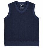 Eternity Men Navy Textured V-Neck Knitted Sweater