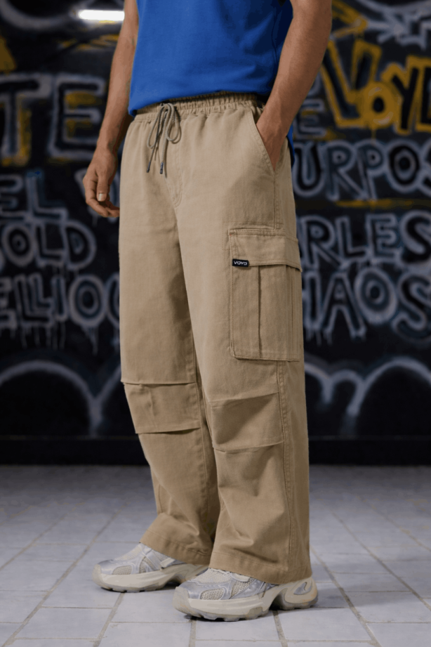 BAGGY UTILITY CARGO PANTS KHAKI