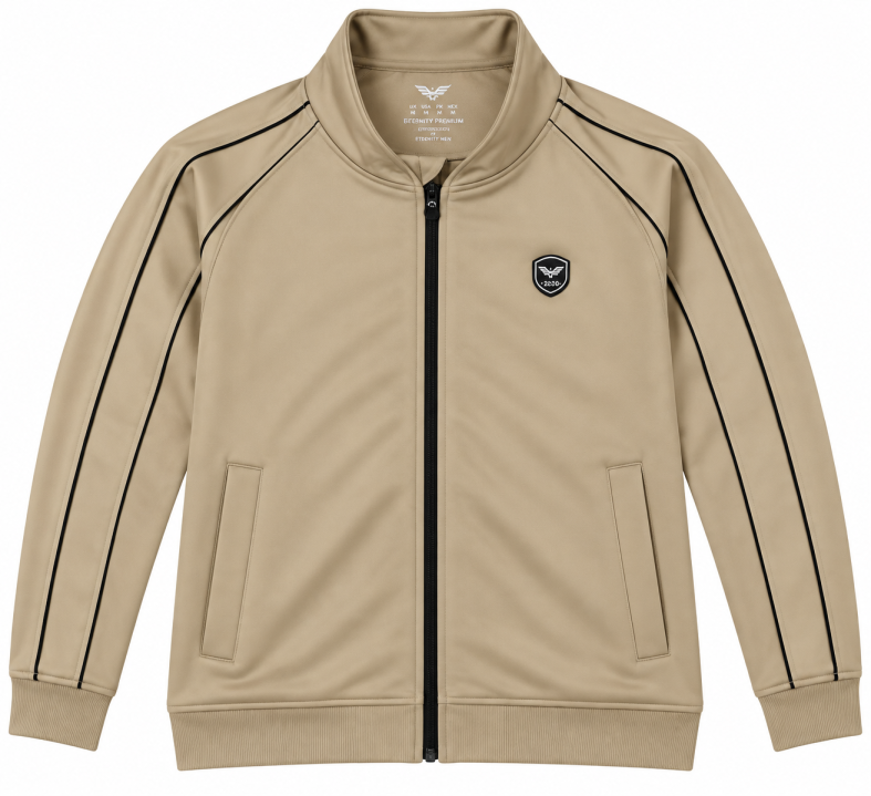 Eternity Men Premium Contrast Piping Zipper Beige