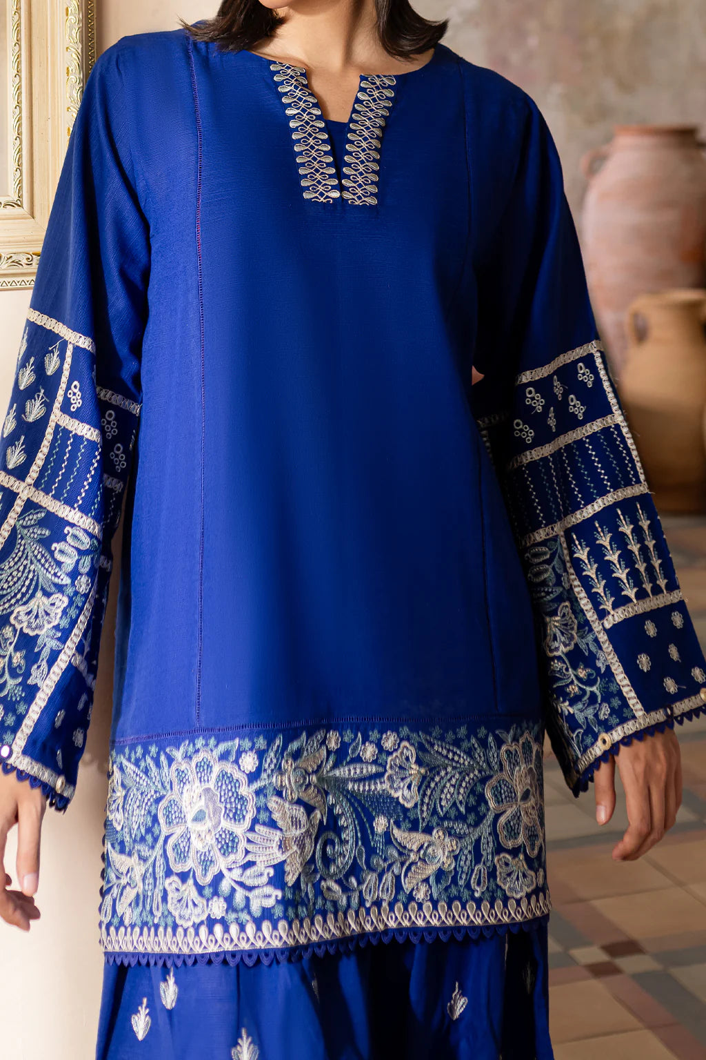 Royal Blue Farshi Shalwar 2Pc