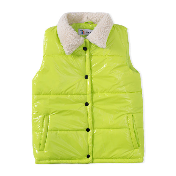 Neon Sherling Collar Puffer Jacket