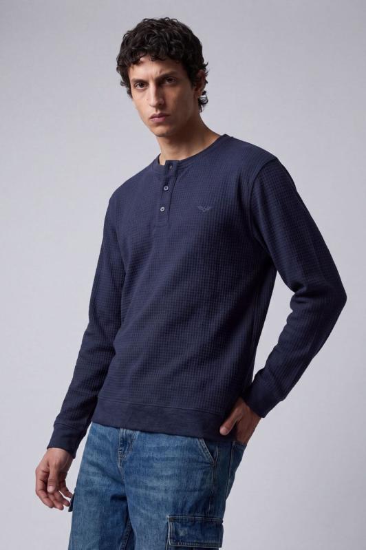 Eternity Men's Premium Henley Shirt Navy