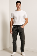 Classic Solid Slim Denim – Gray