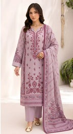 A039 Unstitched Embroidered Dhanak Suit - 3 Pc