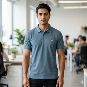 Polo T shirt Blue/Brown
